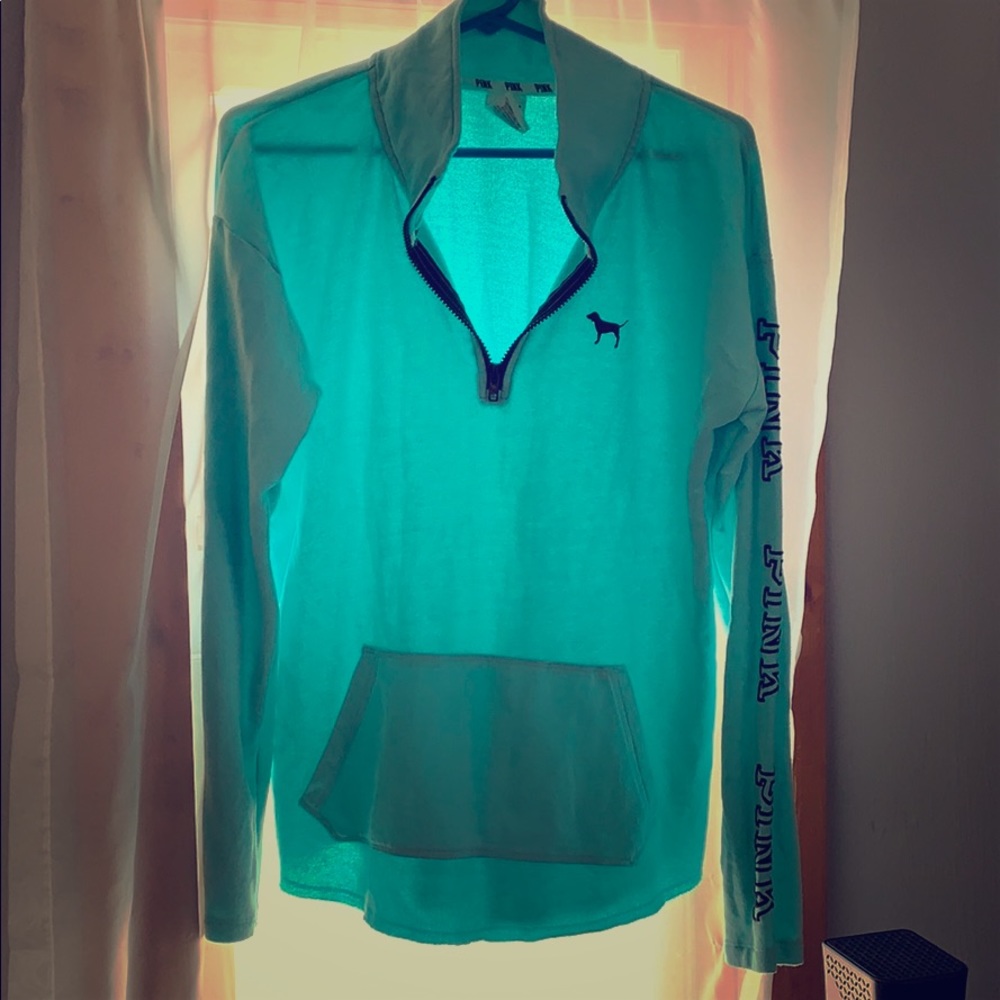 VS PINK sweater light blue half zip